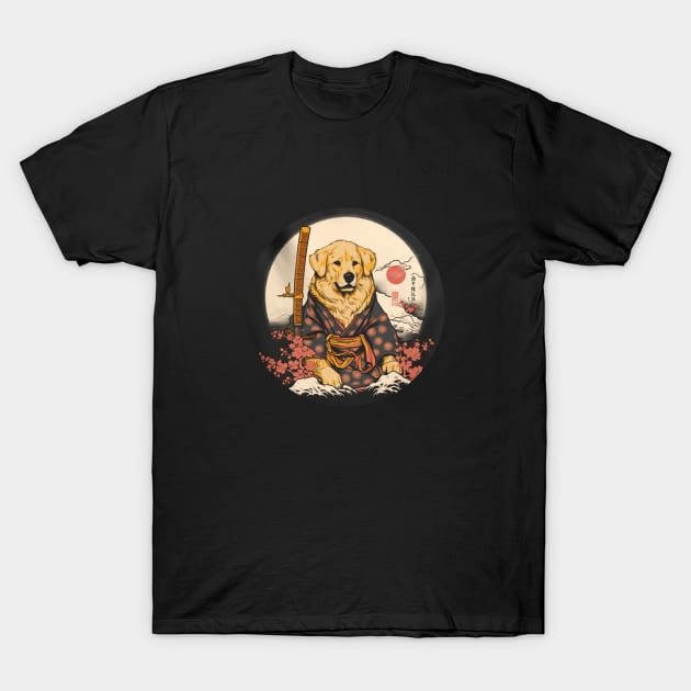 Golden Retriever Samurai T-Shirt by ModernStyle610